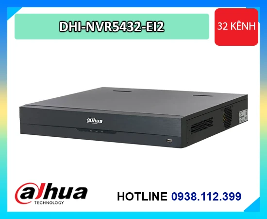 đầu ghi Dahua DHI-NVR5432-EI2, đầu ghi hình IP 32 kênh Dahua, đầu ghi camera AI Dahua, đầu ghi WizSense Dahua, đầu ghi camera 32 kênh chính hãng
