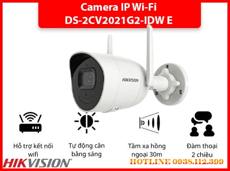 Lắp đặt camera Camera Wi-Fi IP DS-2CV2021G2-IDW E 2MP