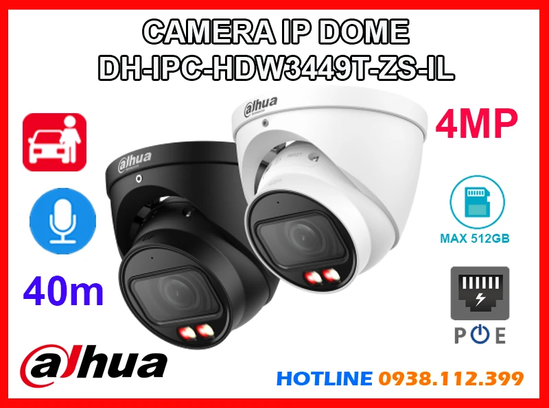 Lắp đặt camera Camera Dahua DH-IPC-HDW3449T-ZS-IL (4MP)