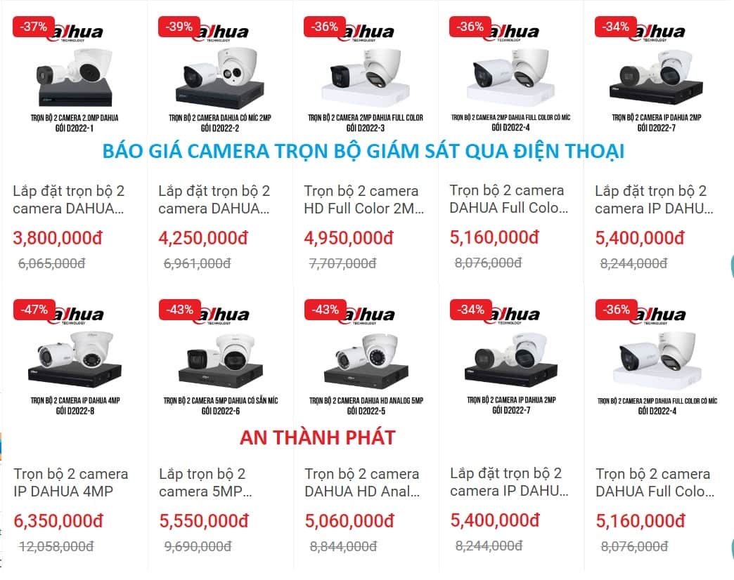 lgiá ắp camer quan sát qua điện thoại có dây