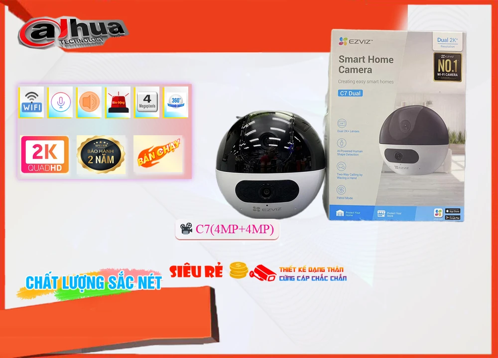 Camera Ezviz C7(4MP+4MP) Ống Kính Kép