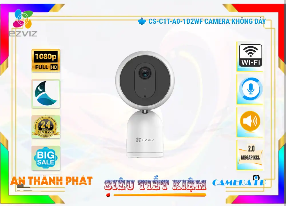 CS-C1T-A0-1D2WF sắc nét Wifi Ezviz CS-C1T-A0-1D2WF sắc nét Wifi Ezviz
