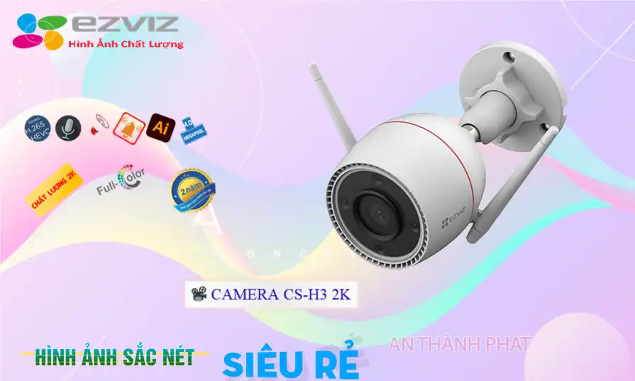 CS-H3-2K sắc nét Wifi Ezviz CS-H3-2K sắc nét Wifi Ezviz