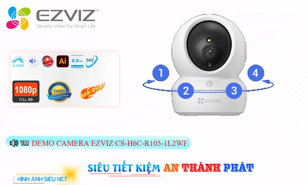 CS-H6c-R105-1L2WF sắc nét Wifi Ezviz CS-H6c-R105-1L2WF sắc nét Wifi Ezviz