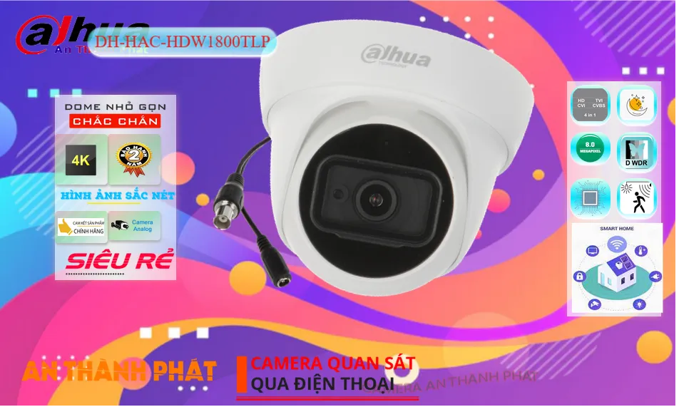 ➠  DH-HAC-HDW1800TLP sắc nét Dahua