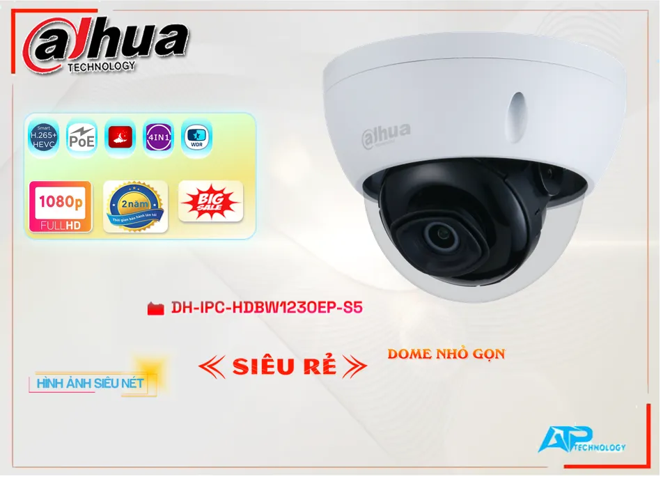 ➠ DH-IPC-HDBW1230EP-S5 sắc nét Dahua ➠ DH-IPC-HDBW1230EP-S5 sắc nét Dahua