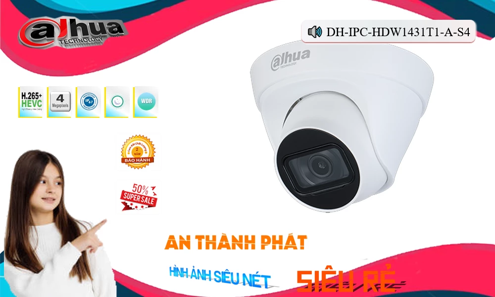 DH-IPC-HDW1431T1-A-S4 sắc nét Dahua