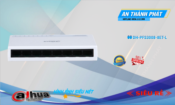 DH-PFS3008-8ET-L  Dahua  Switch chia mạng