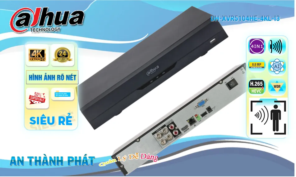 DH-XVR5104HE-4KL-I3 Dahua Chức Năng Cao Cấp DH-XVR5104HE-4KL-I3 Dahua Chức Năng Cao Cấp