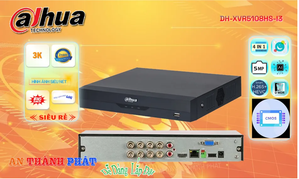 DH-XVR5108HS-I3 sắc nét Dahua DH-XVR5108HS-I3 sắc nét Dahua