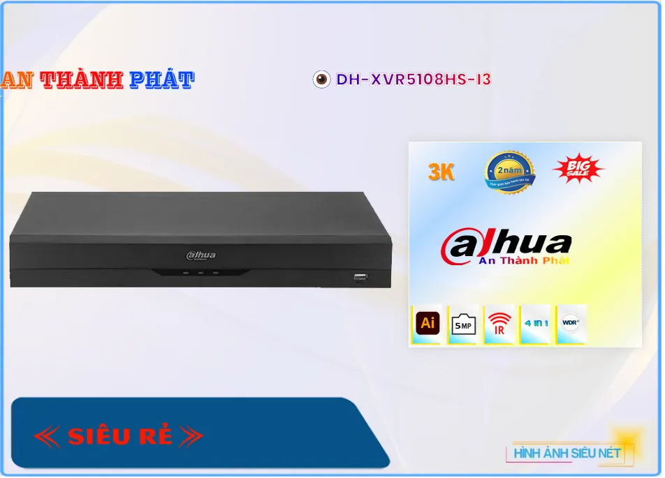 DH-XVR5108HS-I3 sắc nét Dahua DH-XVR5108HS-I3 sắc nét Dahua