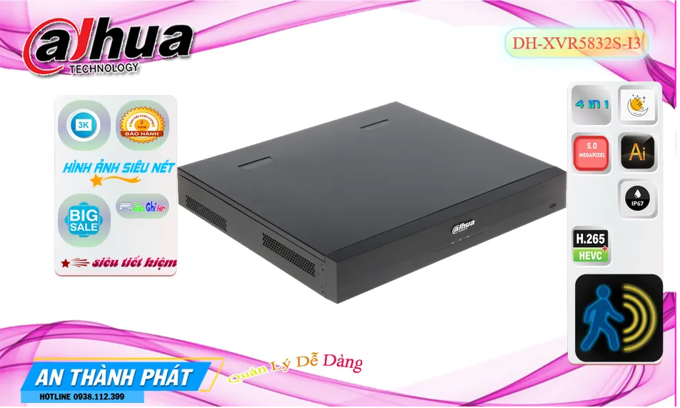 DH-XVR5832S-I3 sắc nét Dahua