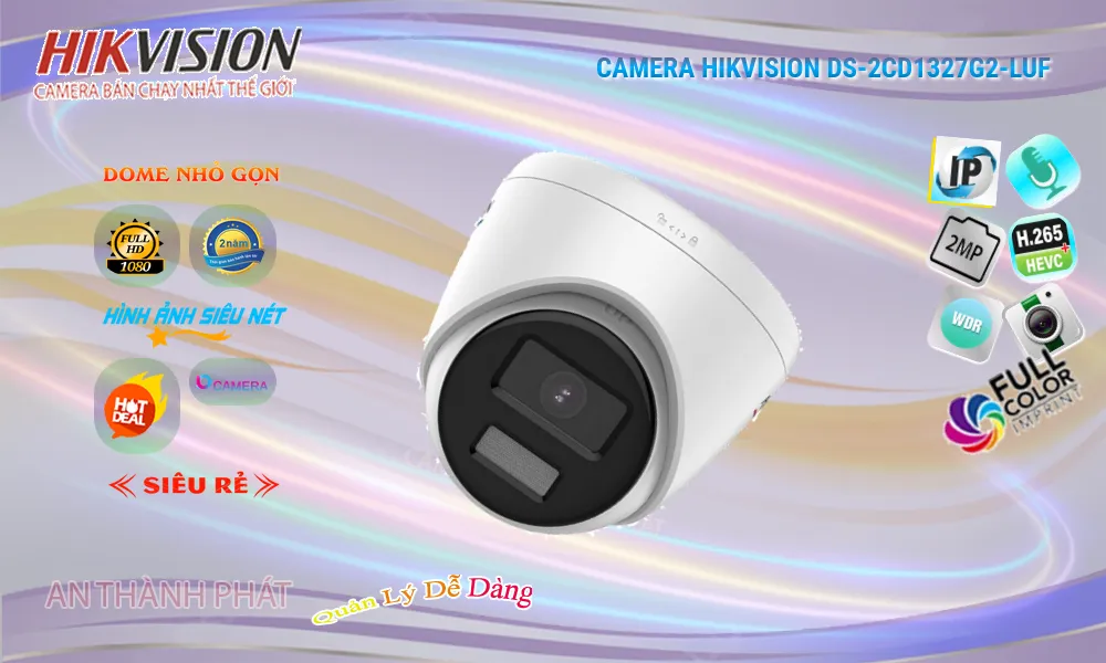 DS-2CD1327G2-LUF sắc nét Hikvision