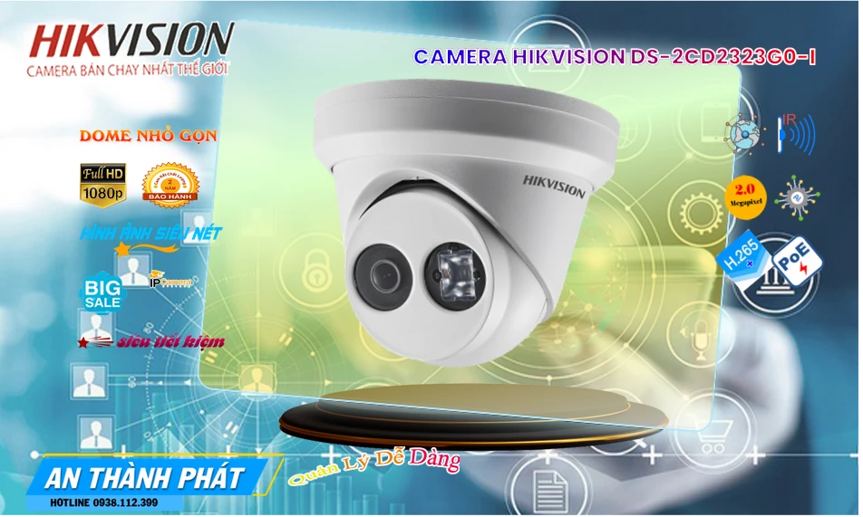 DS-2CD2323G0-I sắc nét Hikvision