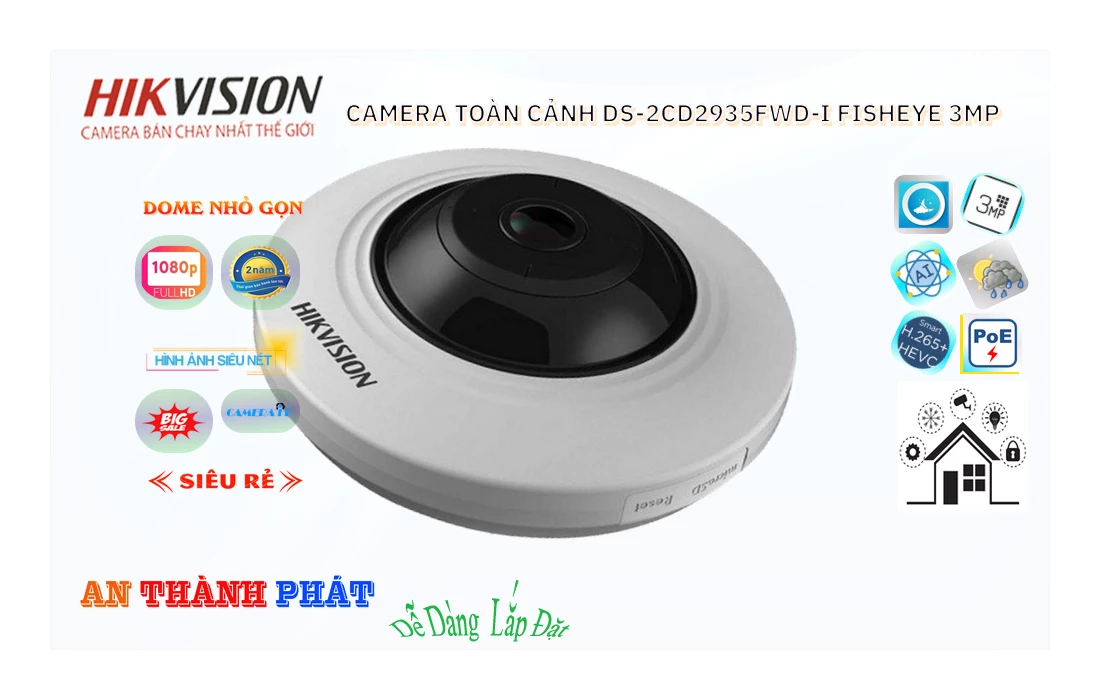 DS-2CD2935FWD-I sắc nét Hikvision ➠