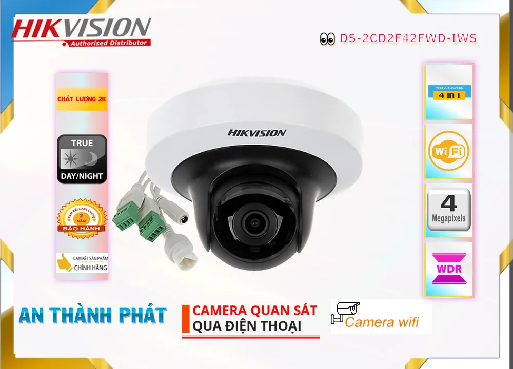 Camera DS-2CD2F42FWD-IWS  Hikvision Sắt Nét