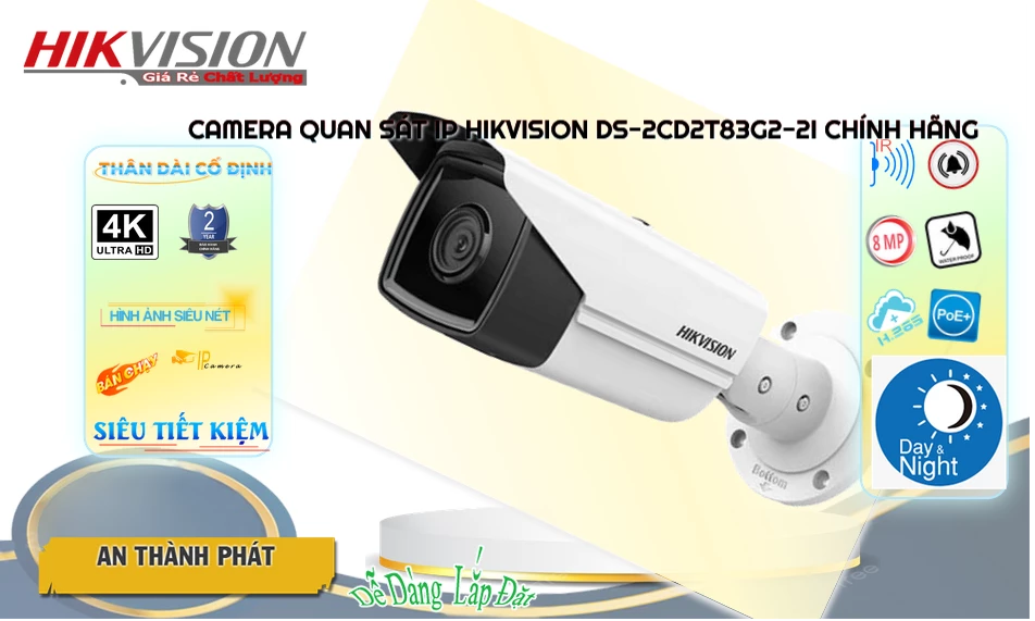 DS-2CD2T83G2-2I sắc nét Hikvision DS-2CD2T83G2-2I sắc nét Hikvision