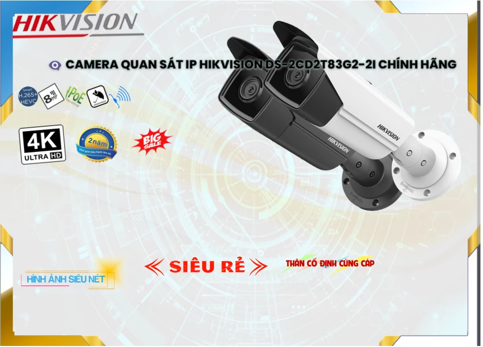 DS-2CD2T83G2-2I sắc nét Hikvision DS-2CD2T83G2-2I sắc nét Hikvision