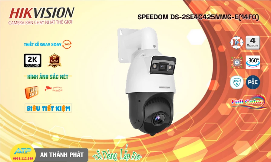 DS-2SE4C425MWG-E(14F0) sắc nét Hikvision
