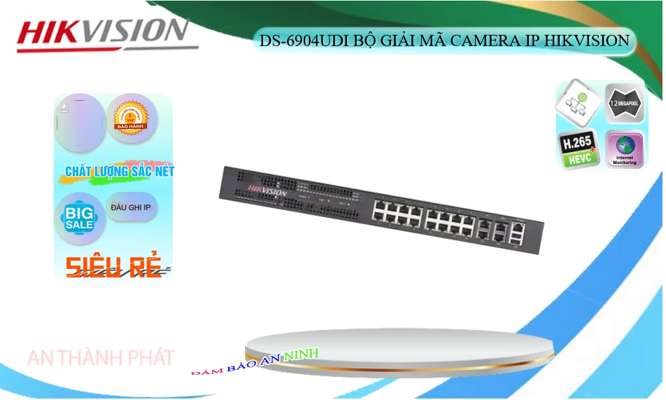 Camera An Ninh  DS-6904UDI với Trong và nét cả ngày và đêm với 12 MP Xem ban đêm Công Nghệ Chuyên Dụng Tích hợp khả năng sp khac lưu trữ lâu hơn H.265+/H.265/H.264+/H.264 Tích hợp công nghệ IP dễ dàng kết nối