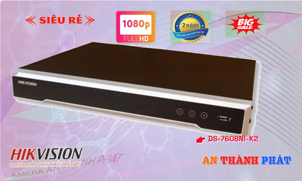 DS-7608NI-K2 sắc nét Hikvision