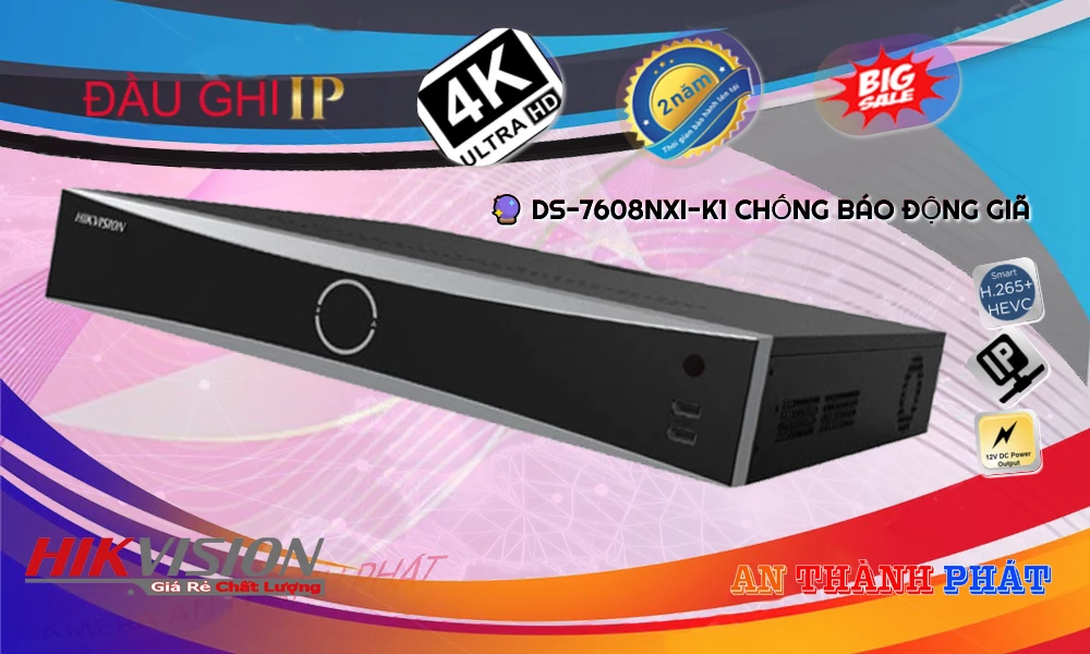 ➠  DS-7608NXI-K1 sắc nét Hikvision