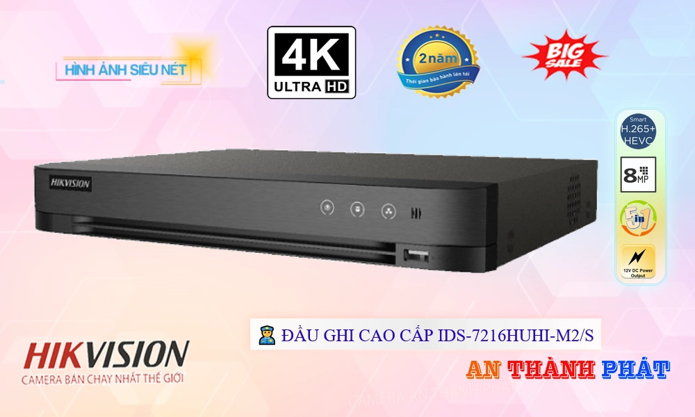 Đầu ghi Hikvision IDS-7216HUHI-M2/S Mẫu Đẹp ✲