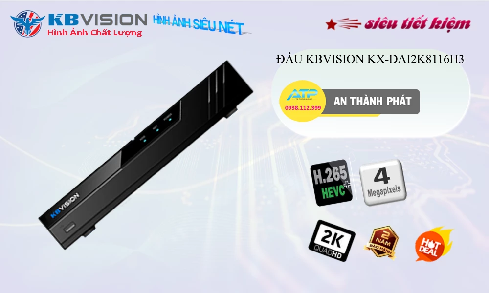 KX-DAi2K8116H3 sắc nét KBvision