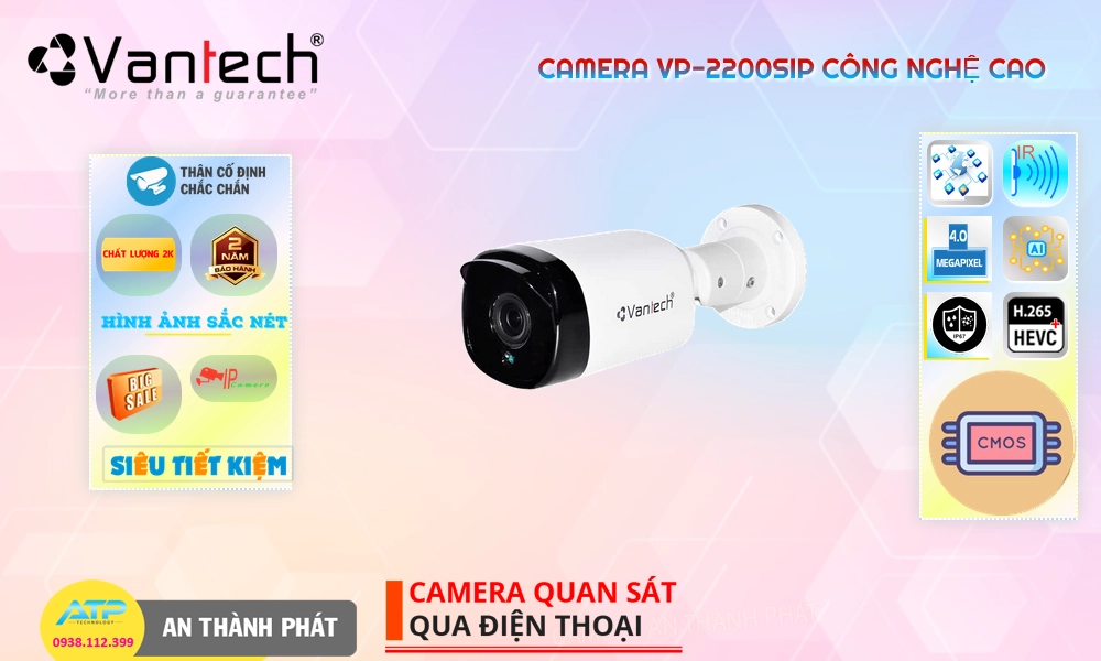 ✲  VP-2200SIP Camera VanTech Chi phí phù hợp
